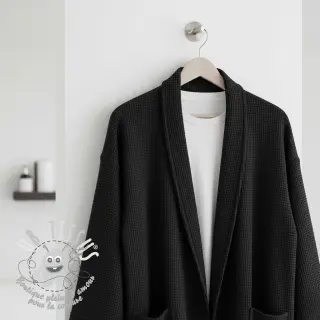 Tissu nid d’abeille black