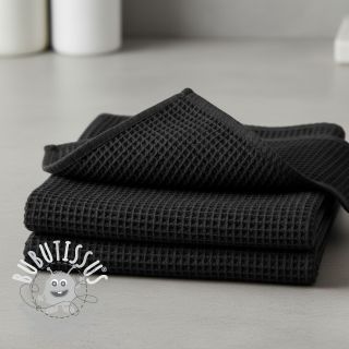 Tissu nid d’abeille black