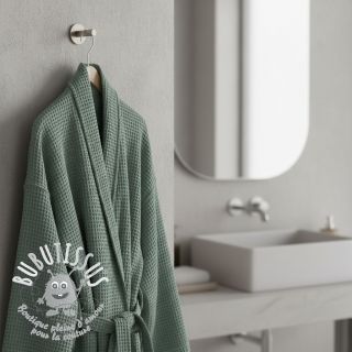 Tissu nid d’abeille dark green