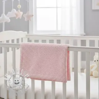 Tissu nid d’abeille light rose