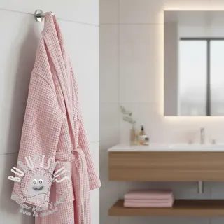 Tissu nid d’abeille light rose