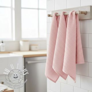 Tissu nid d’abeille light rose