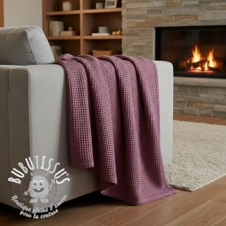 Tissu nid d’abeille mauve