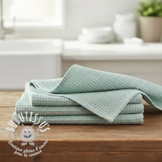 Tissu nid d’abeille mint
