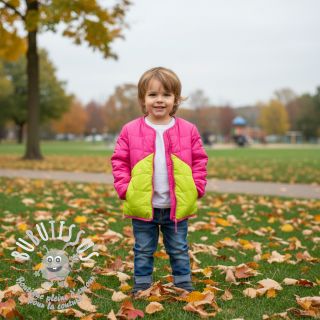 Tissu matelassé Graphic square pink lime