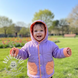 Tissu matelassé Graphic square lilac apricot