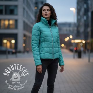 Tissu matelassé Graphic square cyan cerise