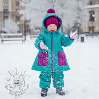 Tissu matelassé Graphic square cyan cerise