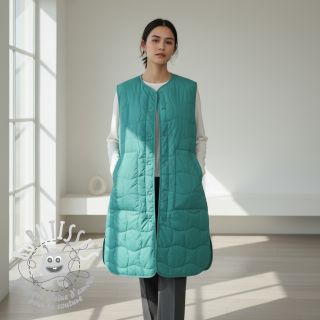 Tissu matelassé Graphic square cyan cerise