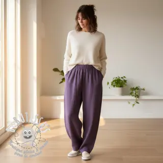 Lin lavé 170 g aubergine