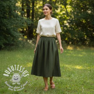 Lin lavé 170 g army green