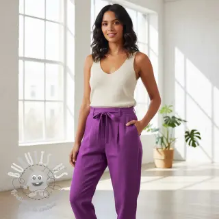Lin lavé orchid purple