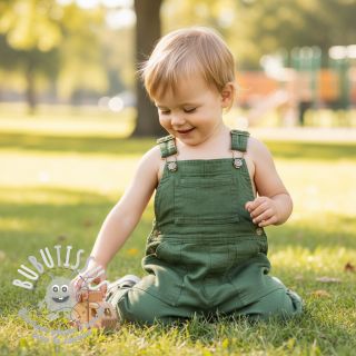 Lin lavé forest green