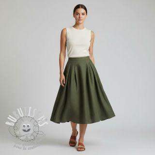 Lin lavé forest green