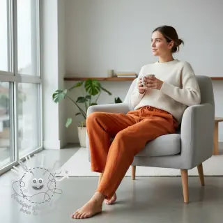 Lin lavé orange
