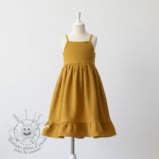 Tissu double gaze/mousseline dark ochre