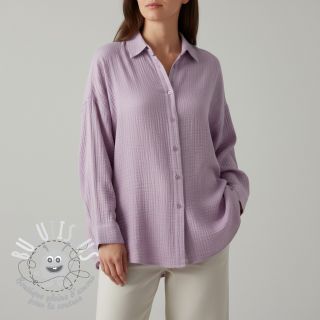 Tissu double gaze/mousseline soft lilac ORGANIC