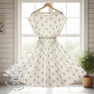 Tissu double gaze/mousseline Animals design A digital print ORGANIC