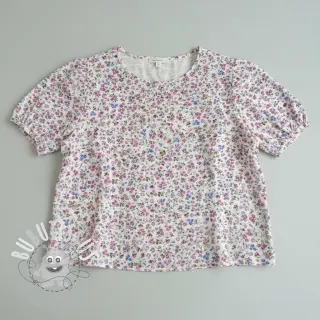 Tissu double gaze/mousseline Flower Michaela off white digital print