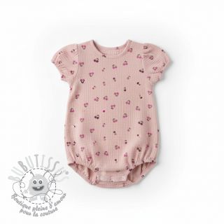 Tissu double gaze/mousseline Fruits cherry soft rose