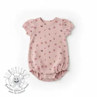 Tissu double gaze/mousseline Fruits cherry soft rose