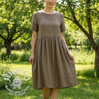 Tissu double gaze/mousseline Vintage taupe