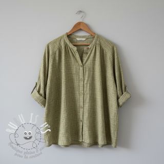 Tissu double gaze/mousseline Vintage khaki