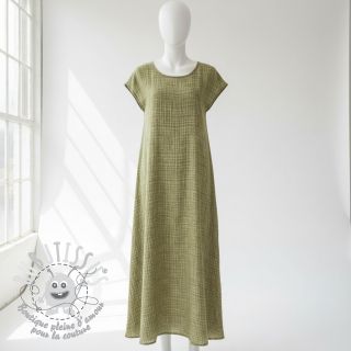 Tissu double gaze/mousseline Vintage khaki