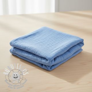 Tissu double gaze/mousseline royal blue