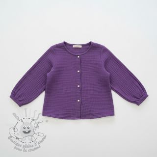 Tissu double gaze/mousseline violet