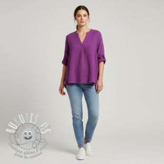 Tissu double gaze/mousseline cyclaam