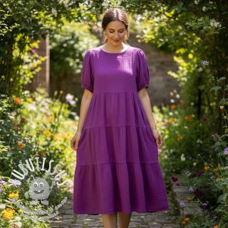 Tissu double gaze/mousseline cyclaam