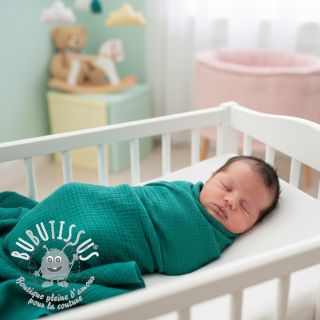 Tissu double gaze/mousseline dark teal