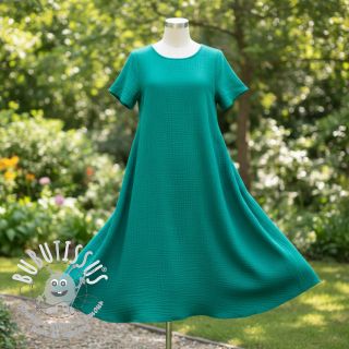 Tissu double gaze/mousseline dark teal