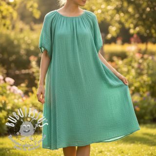 Tissu double gaze/mousseline peppermint