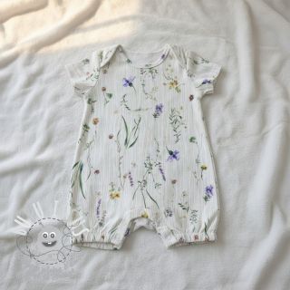 Tissu double gaze/mousseline French flowers natural digital print