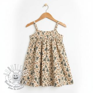 Tissu double gaze/mousseline Baby dino design B digital print