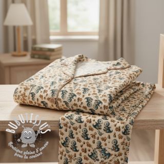 Tissu double gaze/mousseline Baby dino design B digital print