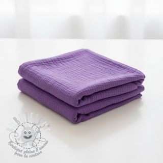 Tissu double gaze/mousseline violet ORGANIC