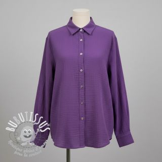 Tissu double gaze/mousseline violet ORGANIC