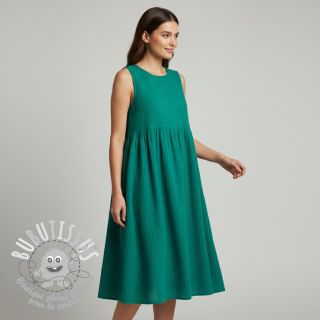 Tissu double gaze/mousseline dark teal ORGANIC