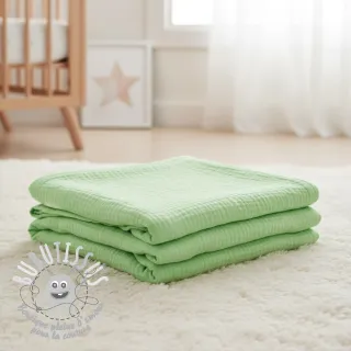 Tissu double gaze/mousseline light lime ORGANIC