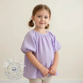 Tissu double gaze/mousseline bright violet ORGANIC