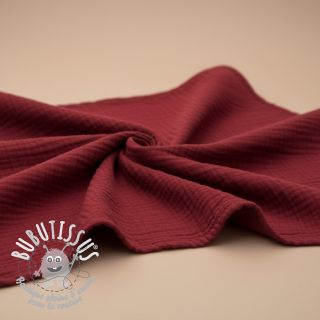 Tissu double gaze/mousseline wine ORGANIC