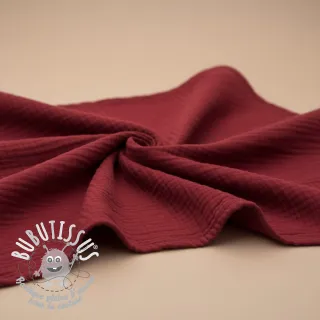 Tissu double gaze/mousseline wine ORGANIC