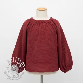 Tissu double gaze/mousseline wine ORGANIC