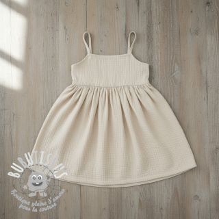 Tissu double gaze/mousseline light sand ORGANIC