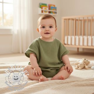 Tissu double gaze/mousseline moss green ORGANIC