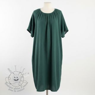 Tissu double gaze/mousseline old green ORGANIC