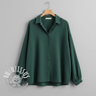 Tissu double gaze/mousseline old green ORGANIC